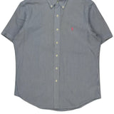 Ralph Lauren Striped Short Sleeve Shirt - Medium Blue Cotton