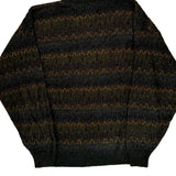 Unbranded Striped Sweater - Large Brown Acrylic