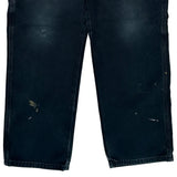 Dickies Double Knee Carpenter Trousers - 34W 31L Black Cotton