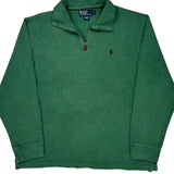Polo By Ralph Lauren 1/4 Zip - Large Green Cotton