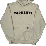 Carhartt Spellout Hoodie - Medium Cream Cotton