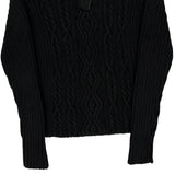 Tommy Hilfiger Collared Sweater - Large Black Cotton