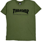 Thrasher Graphic T-Shirt - Large Green Cotton