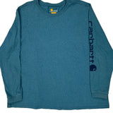 Carhartt Long Sleeve T-Shirt - 2XL Blue Cotton