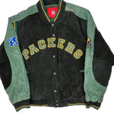 Packers Nfl Football Varsity Jacket - XL Black Suede