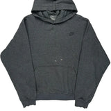 Nike Hoodie - Large Grey Cotton Blend