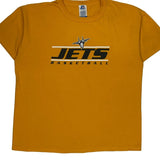 Jets Basketball Russell Athletic Graphic T-Shirt - Medium Yellow Cotton Blend