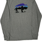 Buffalo Patagonia Graphic Long Sleeve T-Shirt - Medium Gray Cotton