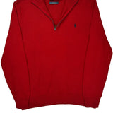 Polo By Ralph Lauren 1/4 Zip - XL Red Cotton