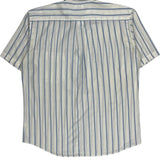80S/90S Levis Striped Short Sleeve Shirt - Large White Polyester Blend