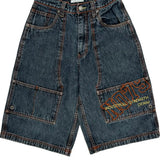 No Boundaries Graphic Denim Shorts - 24W US 2 Blue Cotton