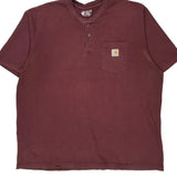 Carhartt T-Shirt - 2XL Burgundy Cotton
