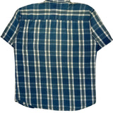 Dickies Checked Short Sleeve Shirt - Large Blue Cotton