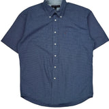 Tommy Hilfiger Checked Short Sleeve Shirt - Large Blue Cotton