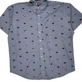 Chaps Ralph Lauren Short Sleeve Shirt - XL Blue Cotton
