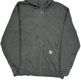 Carhartt Hoodie - Large Gray Cotton Blend
