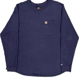 Carhartt Fr Long Sleeve T-Shirt - 2XL Blue Cotton