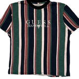 Guess Striped T-Shirt - Large Multicoloured Cotton