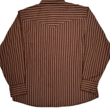 Wrangler Striped Shirt - XL Brown Cotton Blend