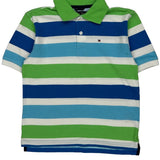 Age 8-10 Tommy Hilfiger Striped Polo Shirt - Small Multicoloured Cotton