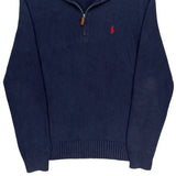 Polo By Ralph Lauren 1/4 Zip - Medium Navy Cotton