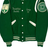Warner Jr. Hi Athlete Warner Bros College Varsity Jacket - Medium Green Wool