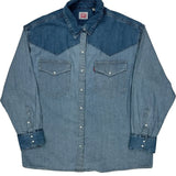Levis Contrast Stitch Denim Shirt - 2XL Blue Cotton