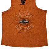 Legendary Harley Davidson Graphic Tank Top - XL Orange Polyester