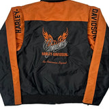 An American Legend Harley Davidson Graphic Bomber Jacket - Large Black Nylon