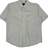 Timberland Checked Short Sleeve Shirt - Large Green Cotton