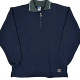 Russell Athletic Collared Sweatshirt - XL Navy Cotton