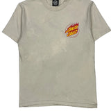 Flame Logo Santa Cruz Graphic T-Shirt - Small Beige Cotton