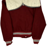 Made In USA Lm Logo Delong College Varsity Jacket - Large Cream Wool