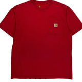 Carhartt T-Shirt - Large Red Cotton