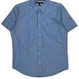 Tommy Hilfiger Short Sleeve Shirt - Large Blue Cotton