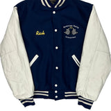 Made In USA Holloway Varsity Jacket - Large Navy Wool Blend