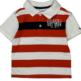 Age 18 Months Tommy Hilfiger Striped Polo Shirt - 3XS Red Cotton