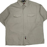 Tommy Hilfiger Short Sleeve Shirt - Large Beige Cotton