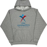 Adidas Hoodie - Large Gray Cotton Blend