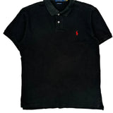 Polo By Ralph Lauren Slim Fit Polo Shirt - Large Black Cotton