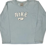 Nike Long Sleeve T-Shirt - Large Blue Cotton