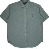 Blake Ralph Lauren Checked Short Sleeve Shirt - XL Green Cotton