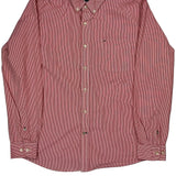 Tommy Hilfiger Striped Shirt - Large Red Cotton