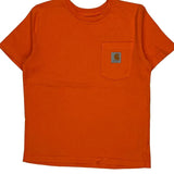 Age 8-10 Carhartt T-Shirt - Small Orange Cotton