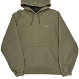 Nike Hoodie - Large Khaki Cotton