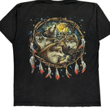 Wolf Design Rock Chang Graphic T-Shirt - XL Black Cotton