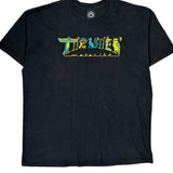 Egyptian Hieroglyphic Style Text Thrasher Graphic T-Shirt - XL Black Cotton