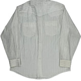 70S/80S Made In USA Lee Striped Shirt - XL White Cotton