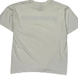 Adidas Striped T-Shirt - Large White Cotton