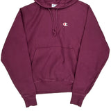 Reverse Weave Champion Hoodie - Small Purple Cotton